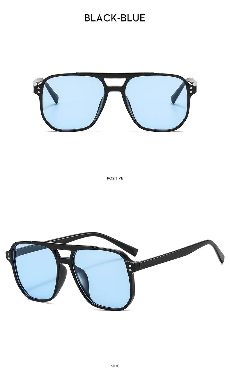 Vintage Square Sunglasses | Double Bridge UV400 | Unisex