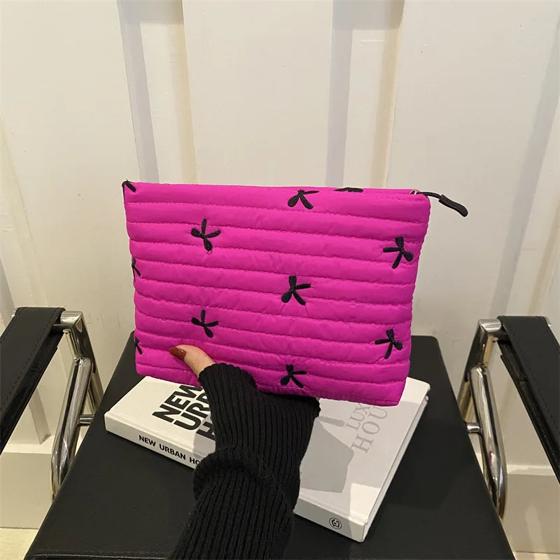 Women's Bow Makeup Bag — Zipper Travel Toiletry & Cosmetic Organizer