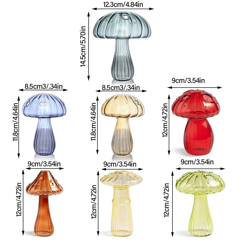 Mushroom Shaped Flower Vase Transparent Glass Vase