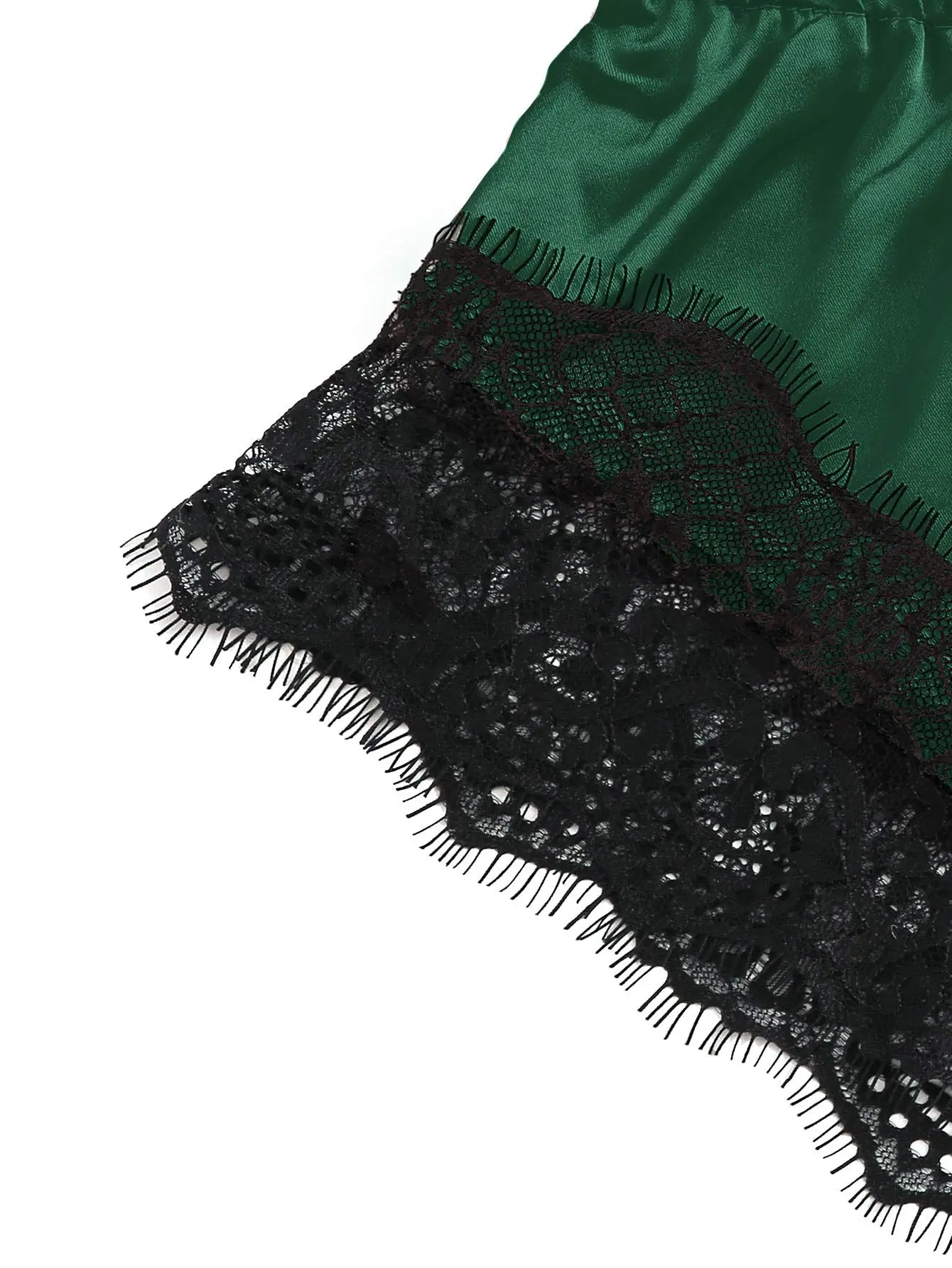 Women's Satin Lace Pajama Set — Cami Top & Shorts (Plus Size L–2XL)