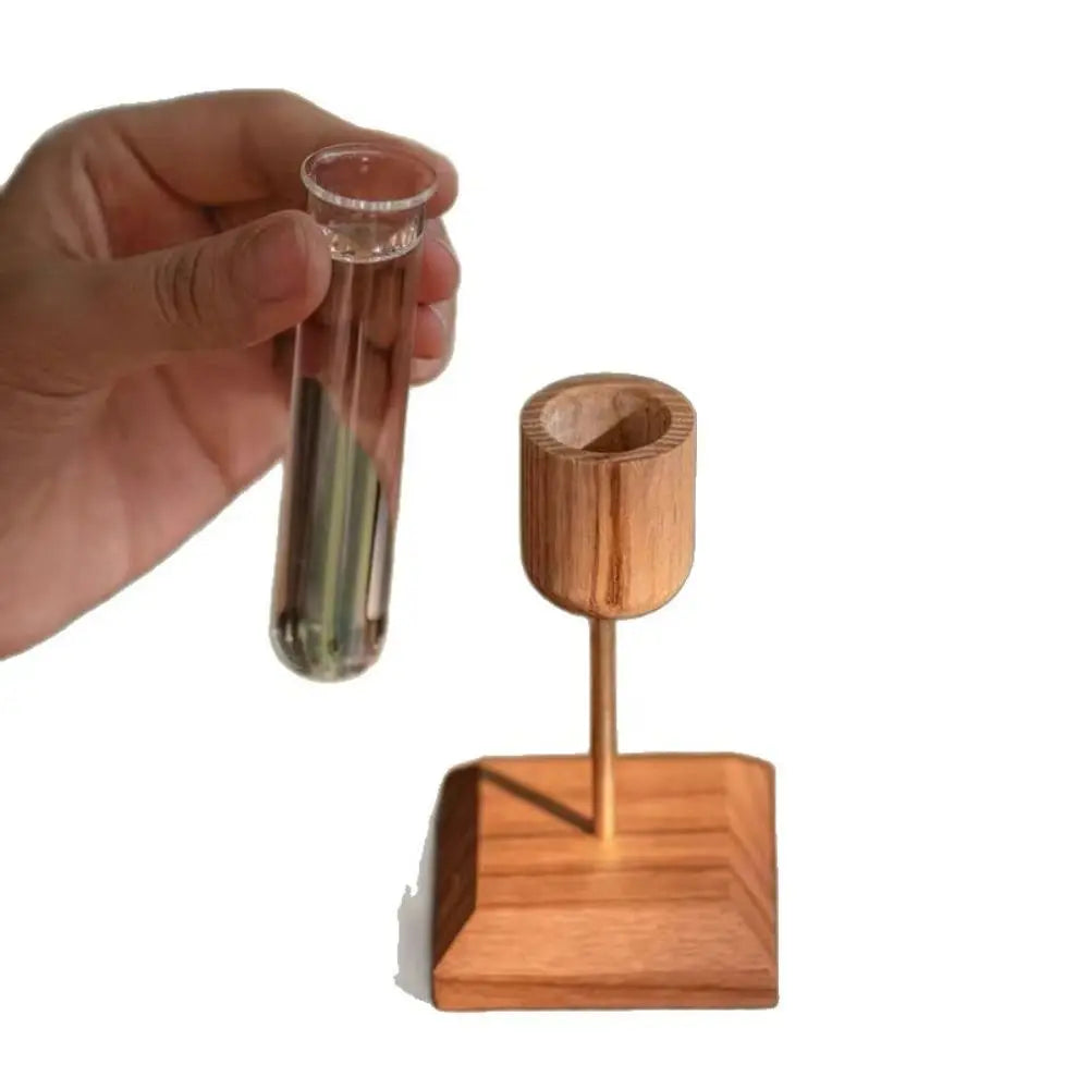 Wood & Glass Hydroponic Vase | Minimalist Home Décor