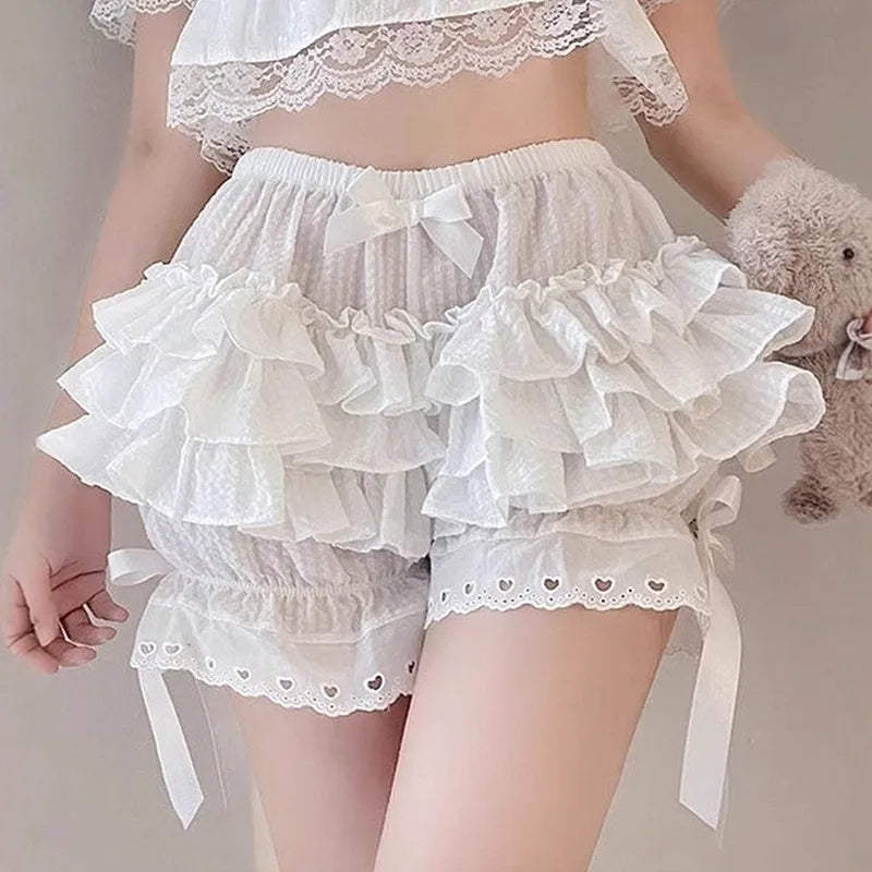 Lace Bow Chiffon Skort