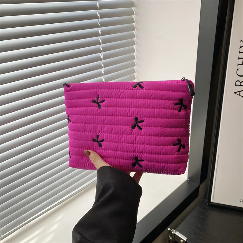 Women's Bow Makeup Bag — Zipper Travel Toiletry & Cosmetic Organizer