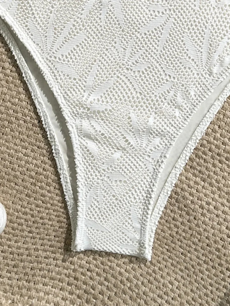 Sexy High Waist Mesh Bikini Pushup Set