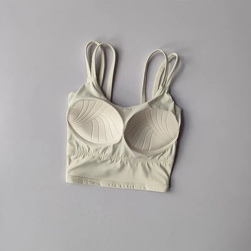 Women's Knotted-Back Sports Bra — Padded Yoga & Gym Top