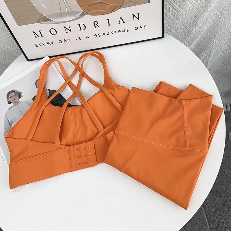 2-Piece High Waist Leggings & Fitness Bra Yoga Set | Women's Gymwear