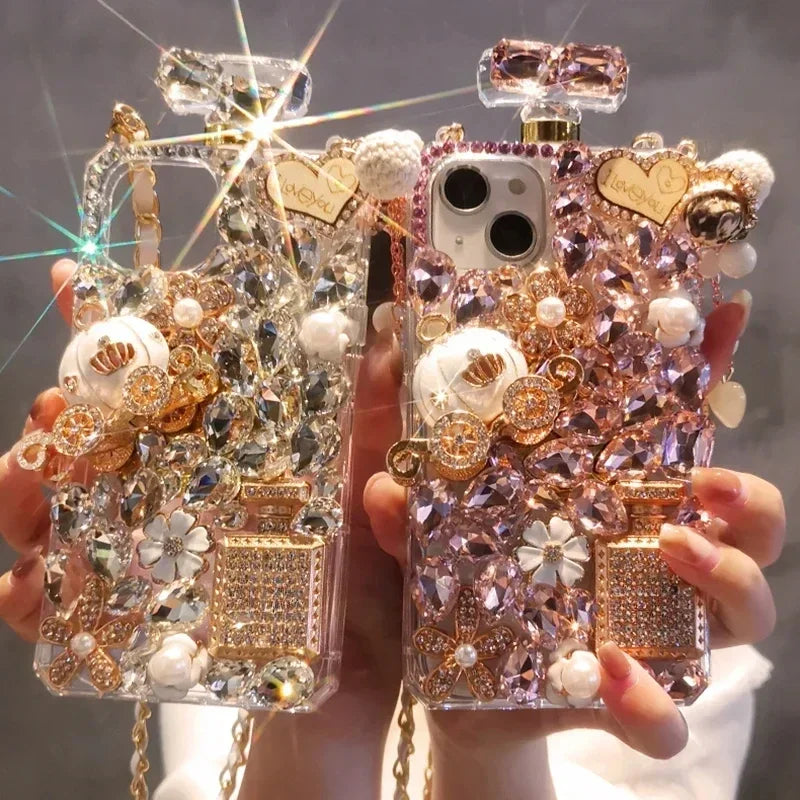 Rhinestone Perfume Bottle Phone Case