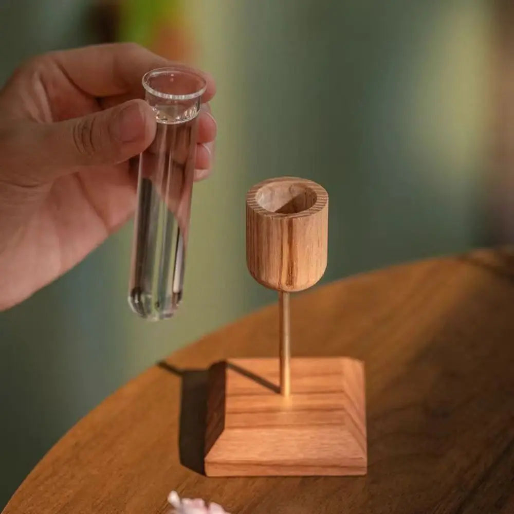 Wood & Glass Hydroponic Vase | Minimalist Home Décor