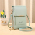 Women's PU Leather Organizer Wallet — Zipper Crossbody Purse with Card Slots