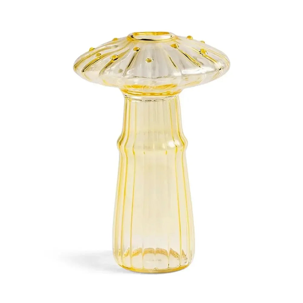Mushroom Shaped Flower Vase Transparent Glass Vase