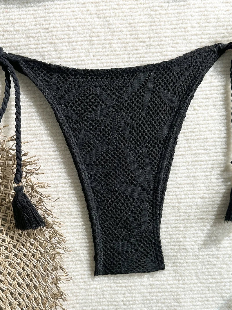 Sexy High Waist Mesh Bikini Pushup Set