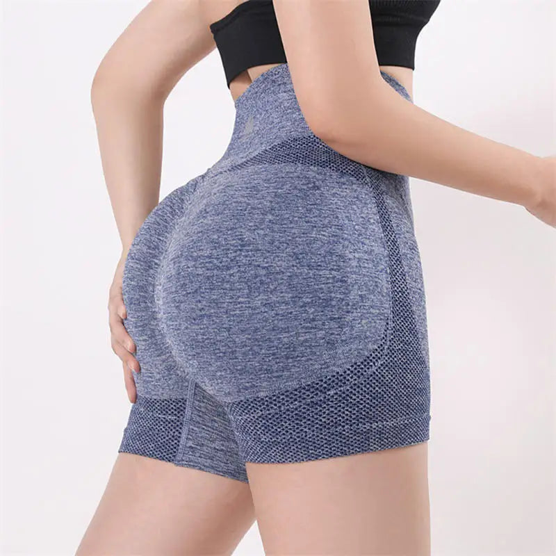 High Elasticity Seamless Yoga Shorts | Women's Push-Up Gym Shorts