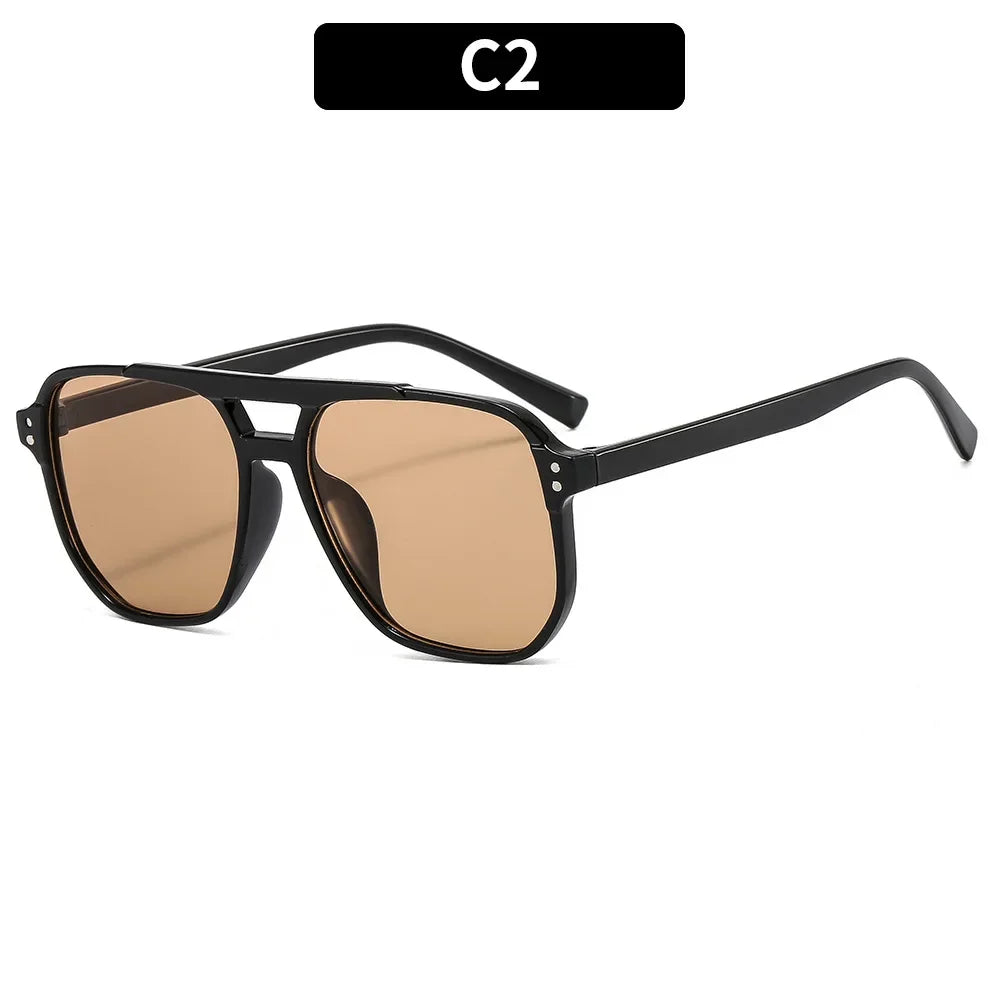 Vintage Square Sunglasses | Double Bridge UV400 | Unisex