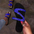 Women Summer Sandals With Rhinestones Comfortable Light Shoes