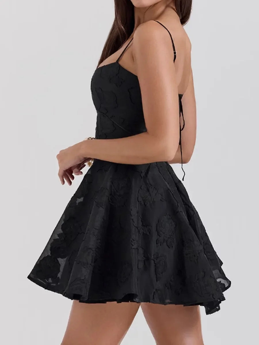 Lace-Up Bow Mini Dress | Women's A-Line Summer Dress