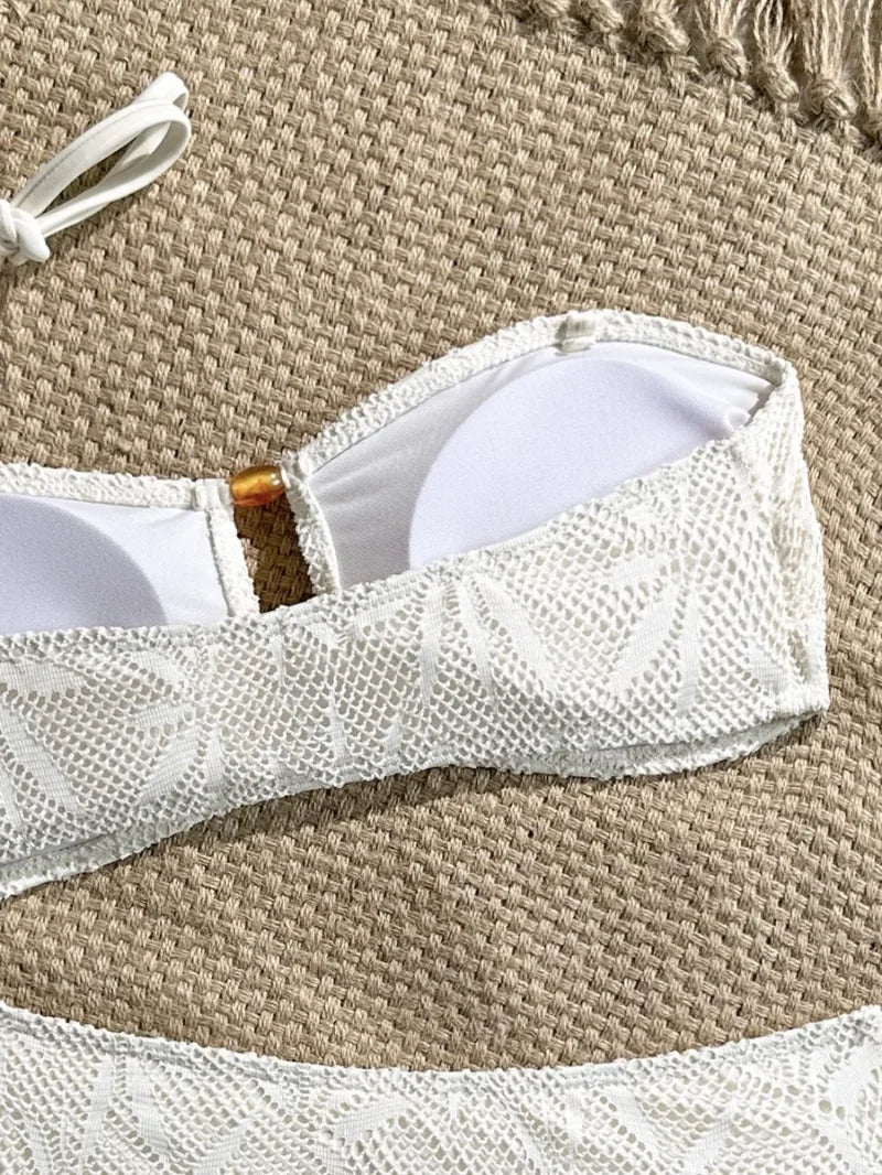 Sexy High Waist Mesh Bikini Pushup Set