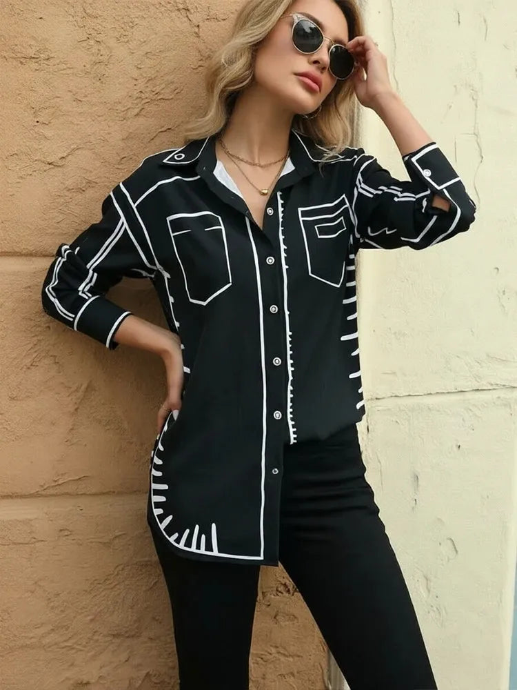 Fashion printed Ladies Blouse