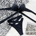 High Waisted Bandage Halter Bikini Set