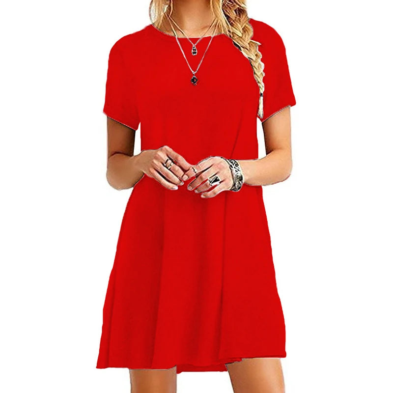 Women's Printed Mini Dress — Loose A-Line Sundress