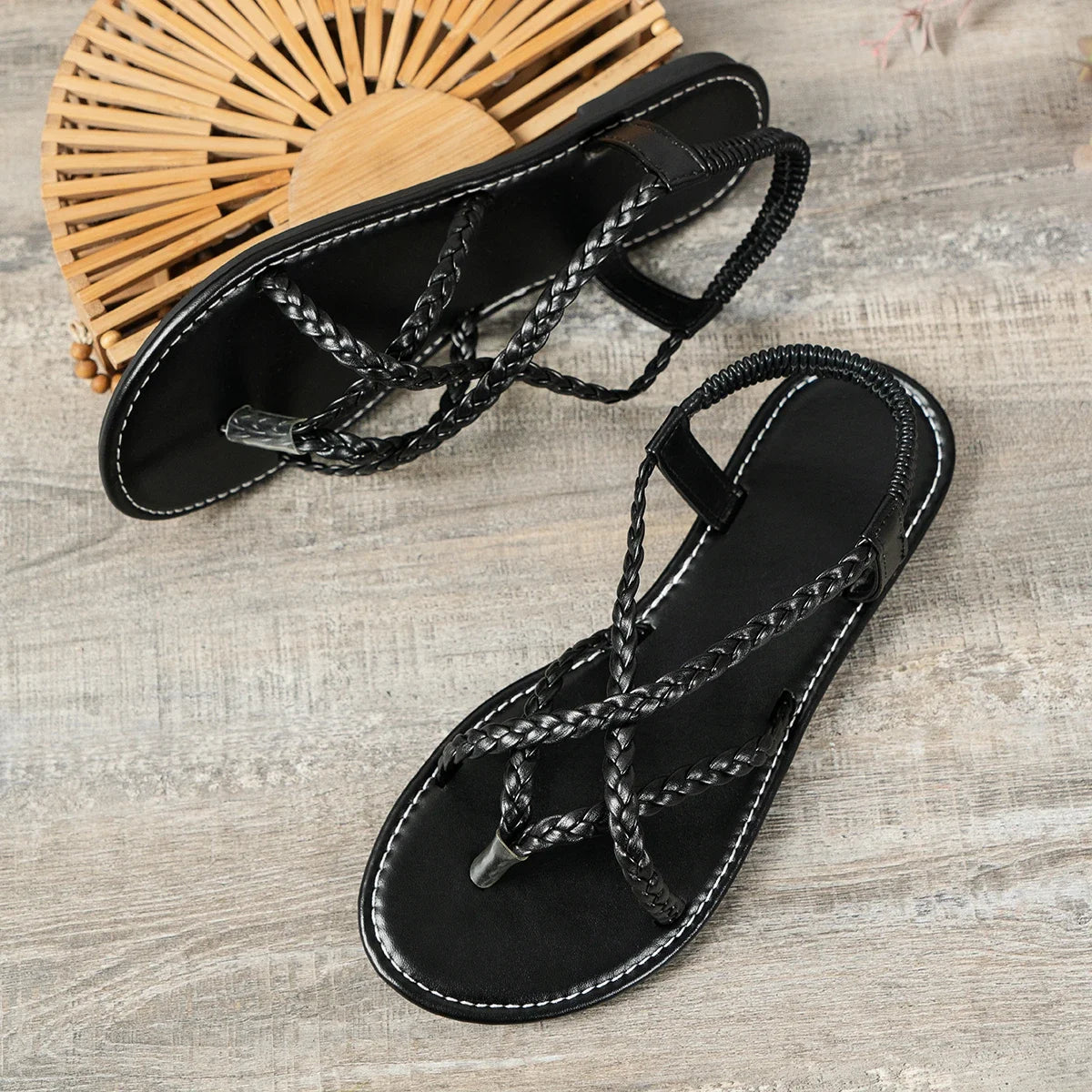 Women Beach Woven Hollow Sandals