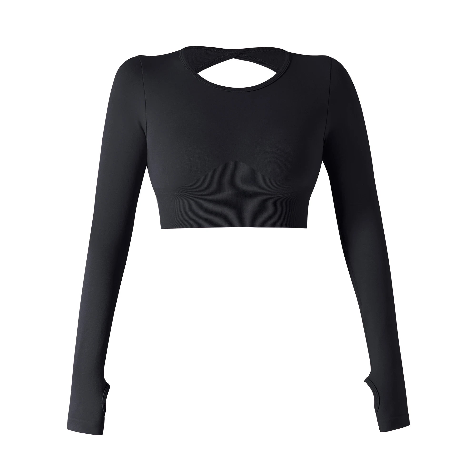 Women Yoga Solid Long Sleeve Sports Top
