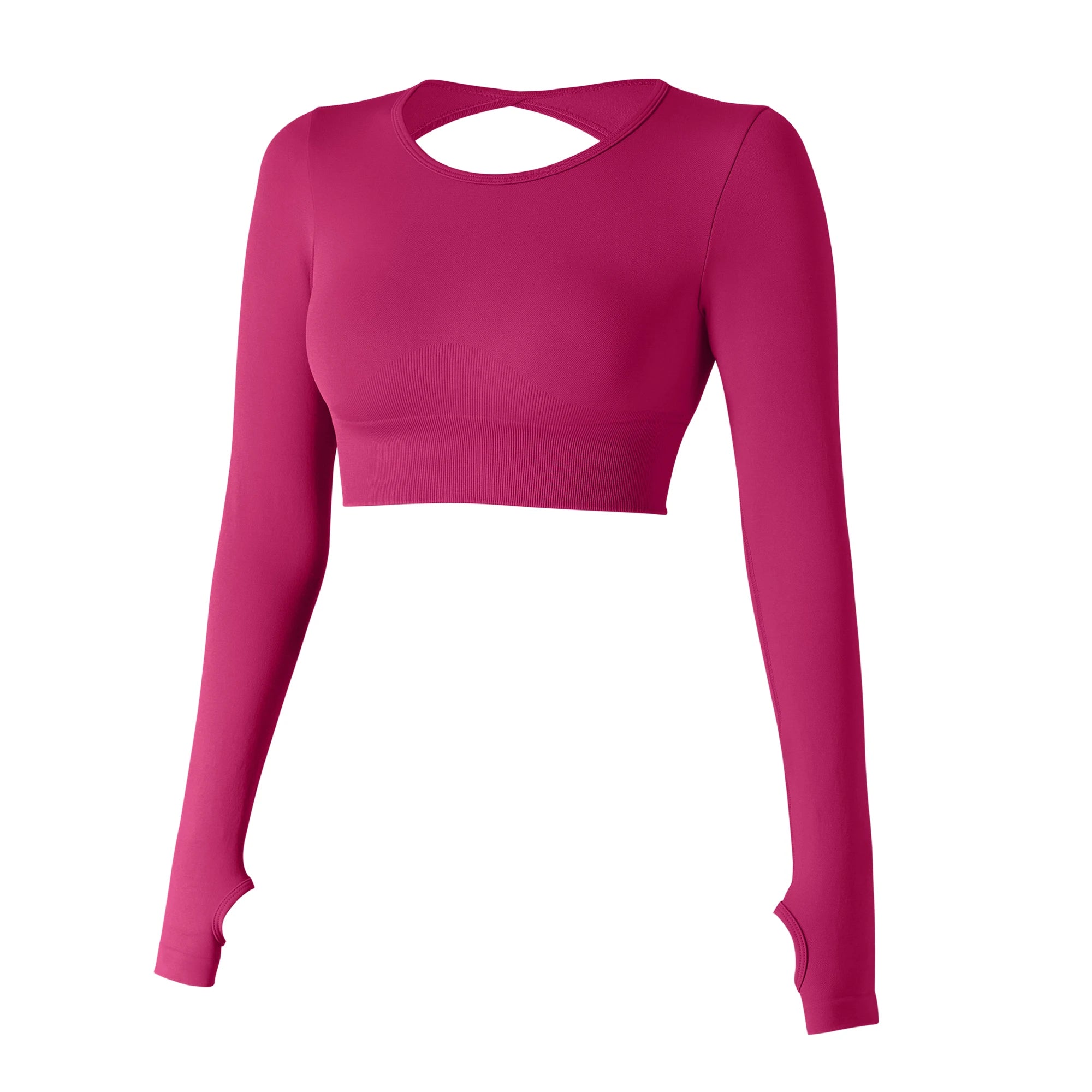 Women Yoga Solid Long Sleeve Sports Top