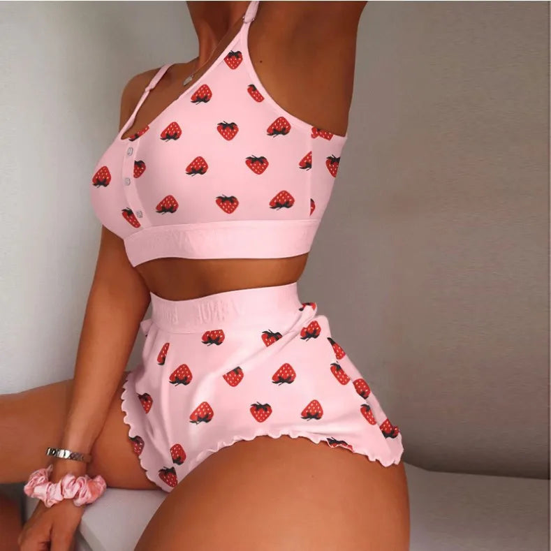 Women's Seamless Dot Print Bra & Brief Set — Wire-Free Lingerie