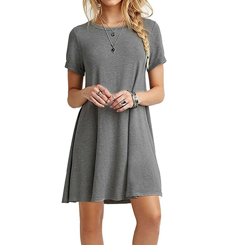 Women's Printed Mini Dress — Loose A-Line Sundress