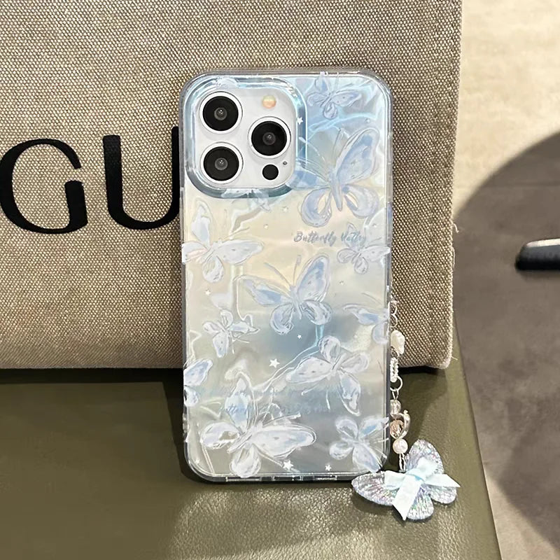 Butterfly Gradient Pearl Bracelet Phone Case — Redmi Note 13/14 & Poco Series