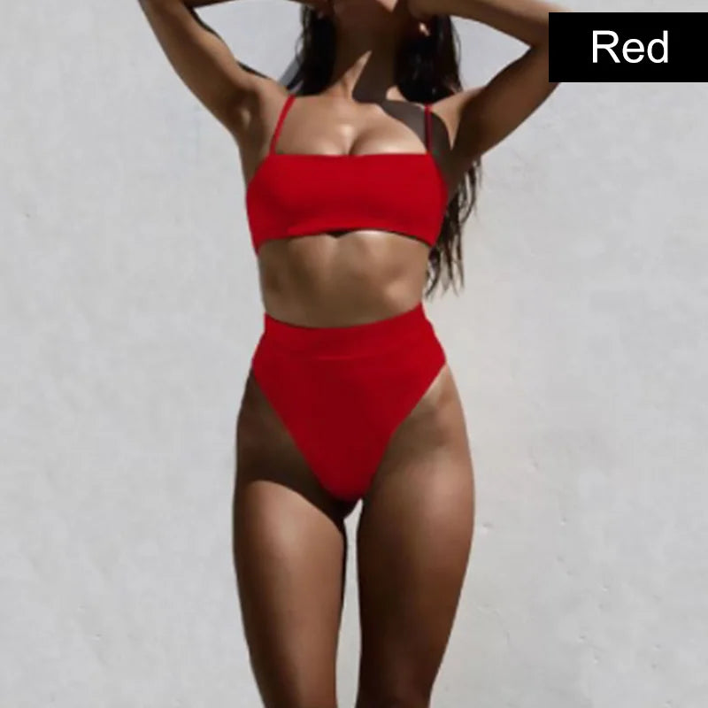Women Swimwear Push Up Brazilian Bikini Set High Waist Bottom