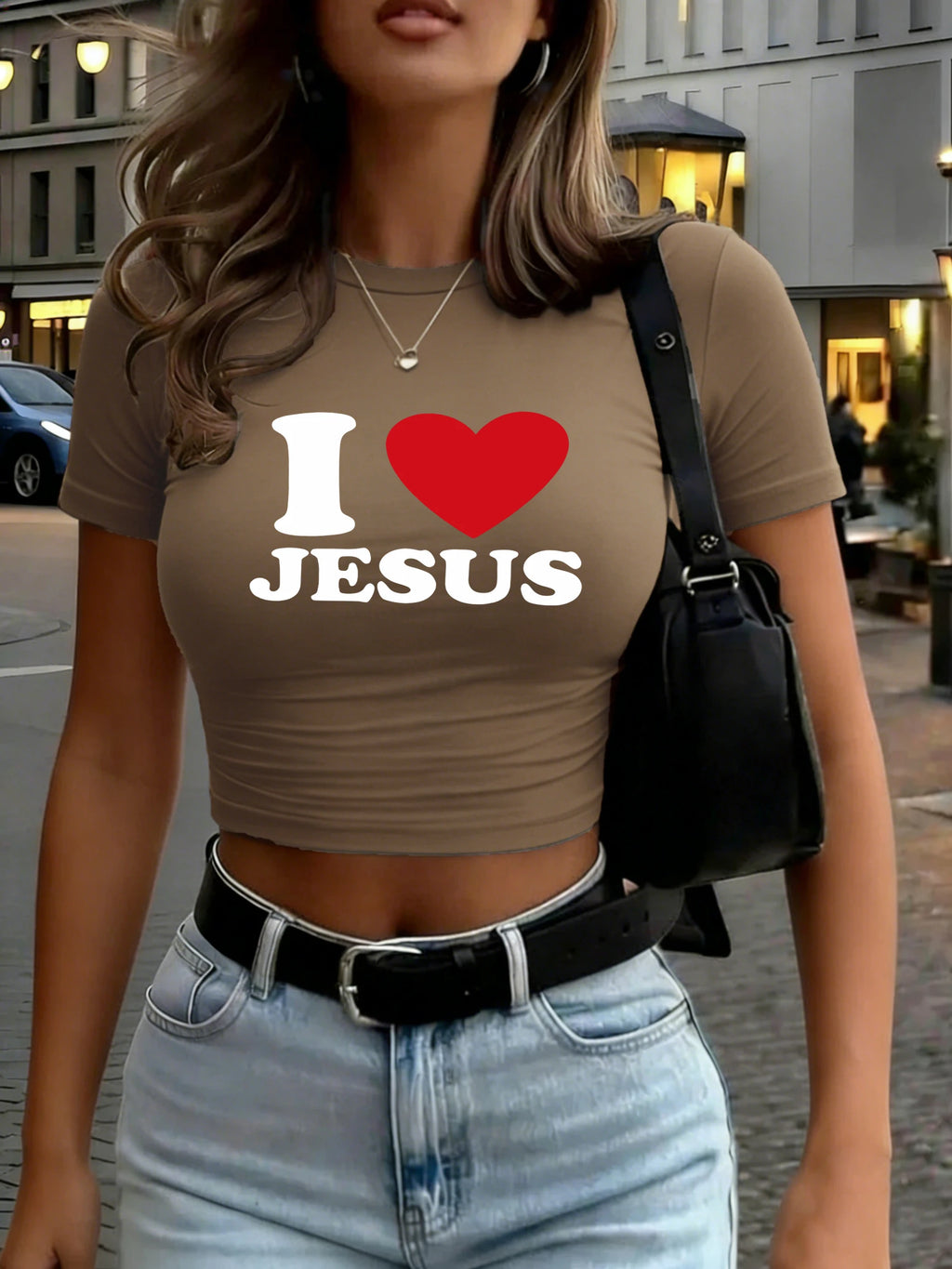 I Love Jesus Crop T-Shirt | Women's Christian Tee