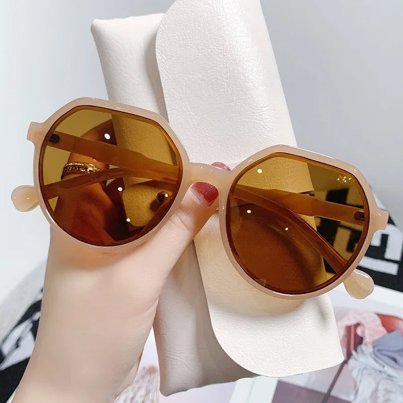 Vintage Geometry Frame Sunglasses | Women's UV400 Shades