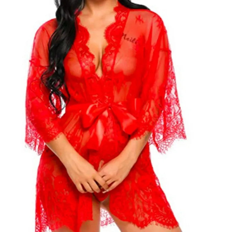 Floral Lace Babydoll Lingerie Set