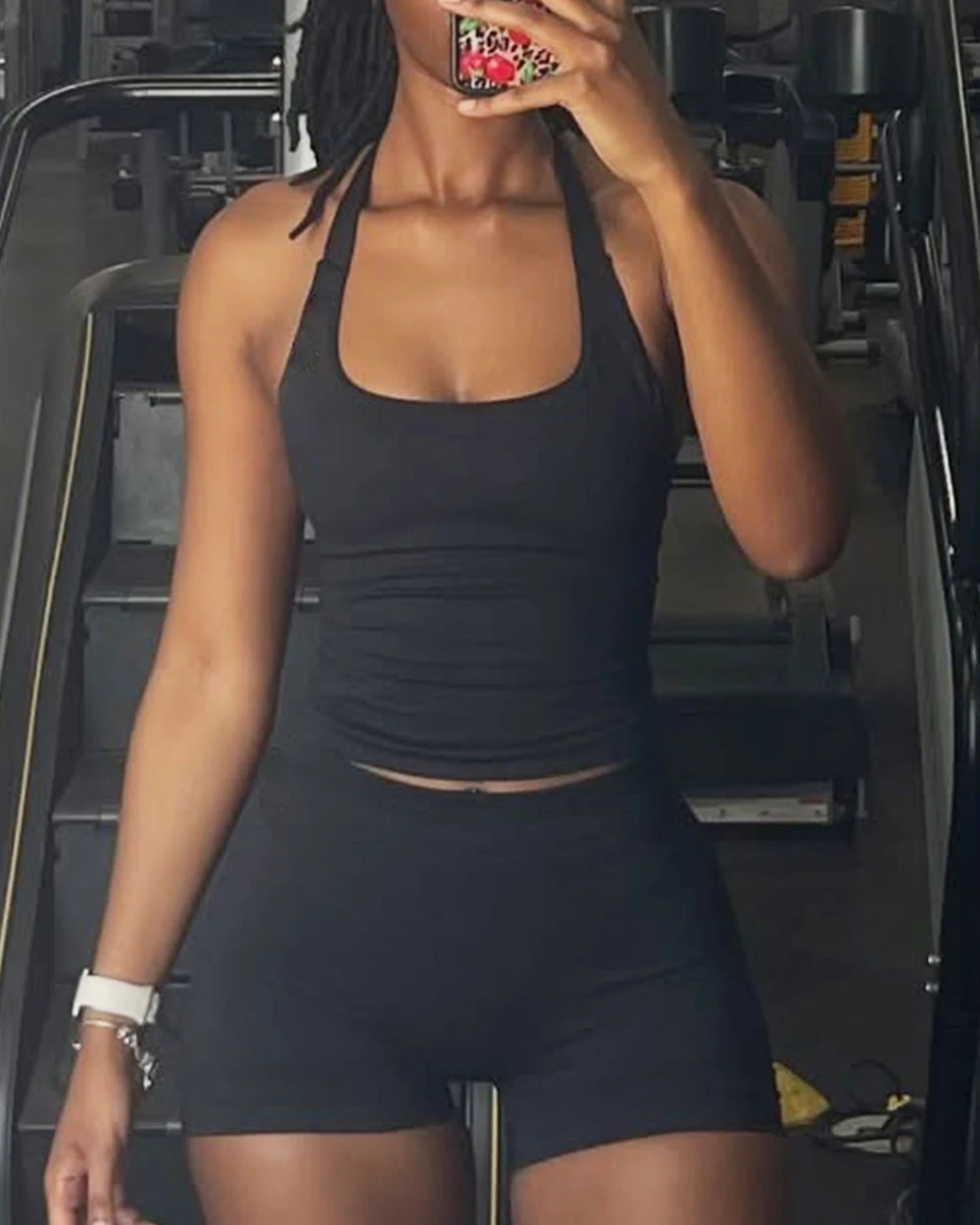 Women's Seamless Halter Tank Top — Padded Sports Bra Workout Vest