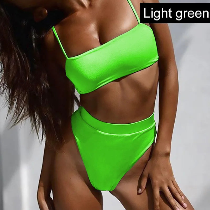 Women Swimwear Push Up Brazilian Bikini Set High Waist Bottom