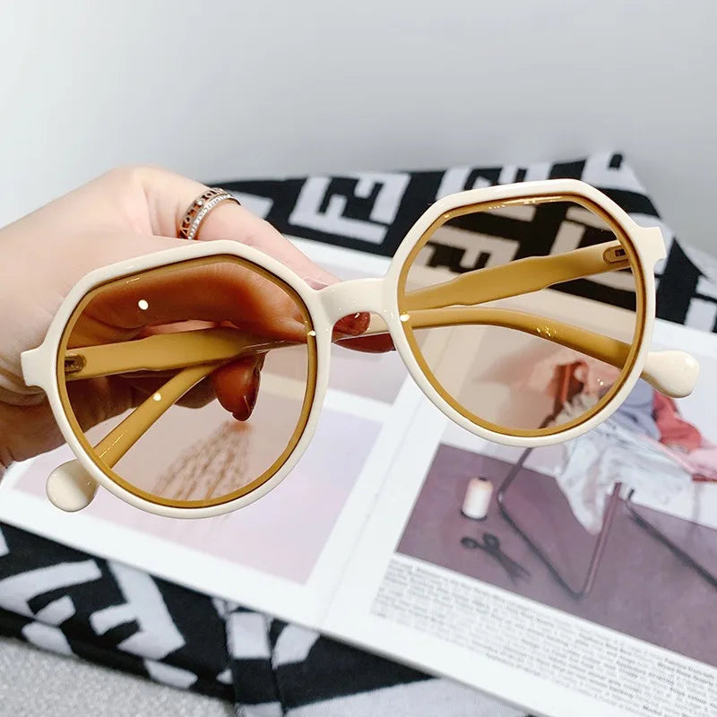 Vintage Geometry Frame Sunglasses | Women's UV400 Shades
