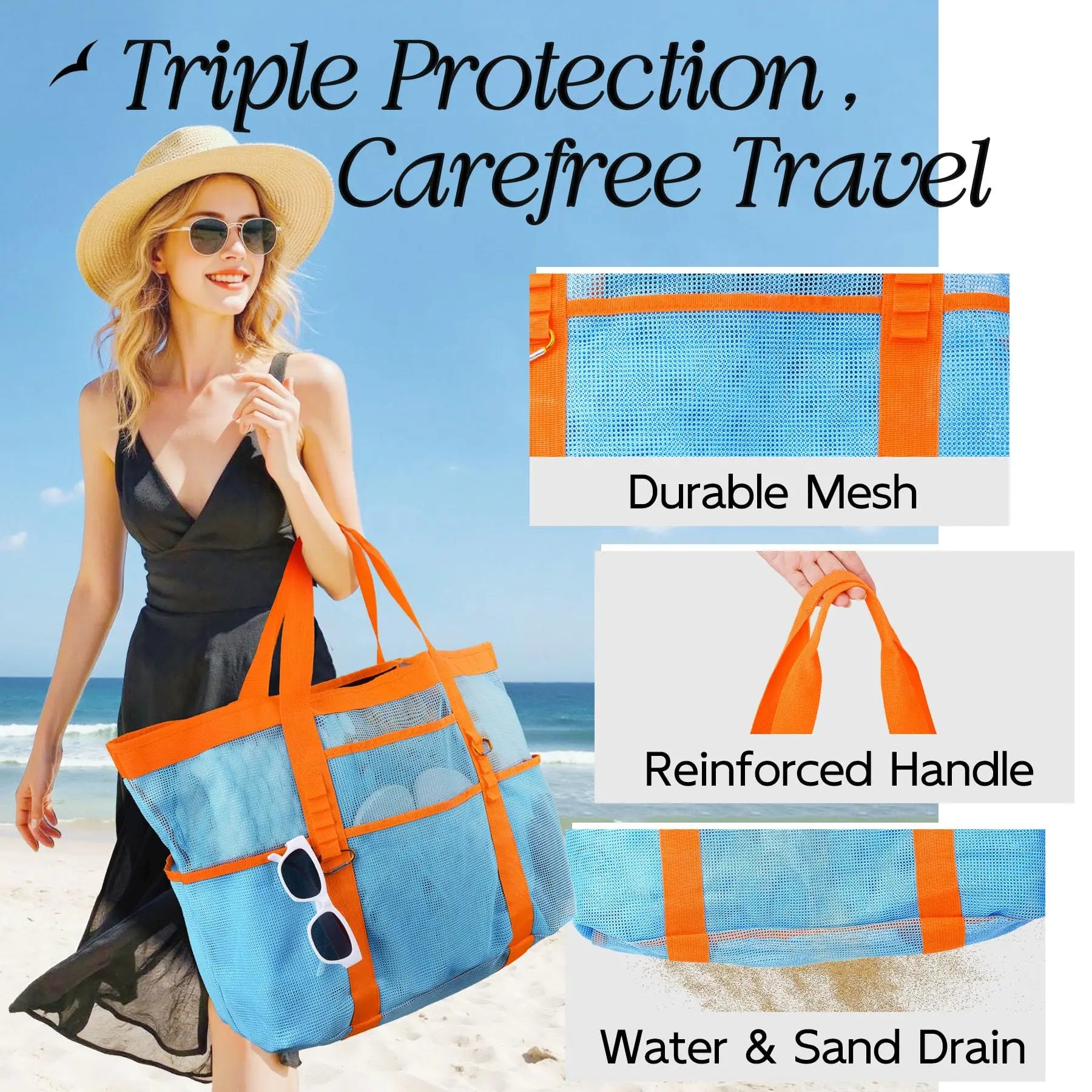 Large Capacity Beach Tote Bag