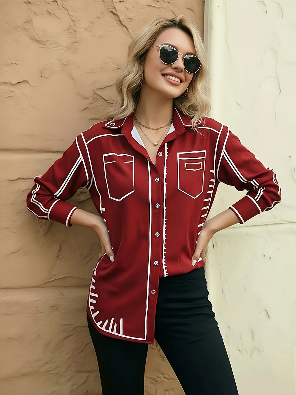 Fashion printed Ladies Blouse