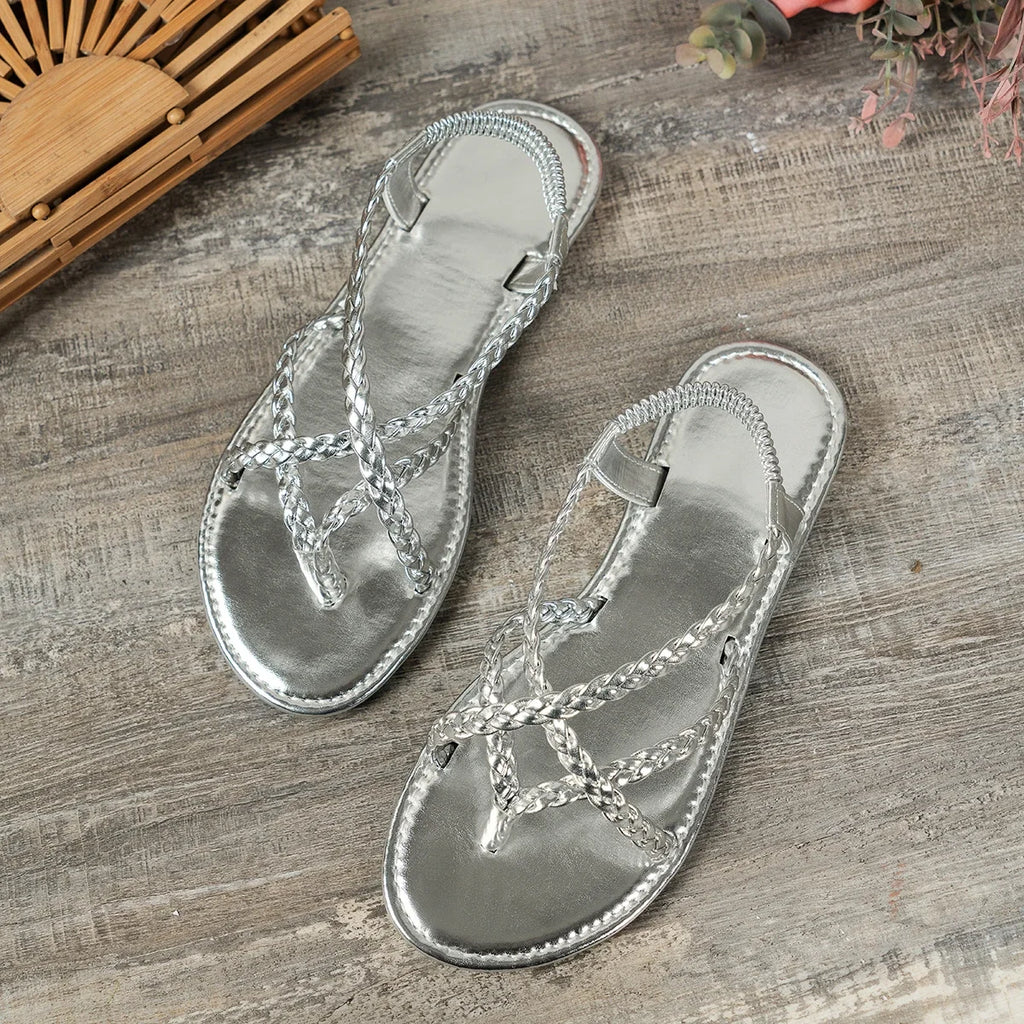 Women Beach Woven Hollow Sandals