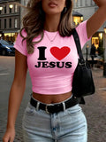 I Love Jesus Crop T-Shirt | Women's Christian Tee