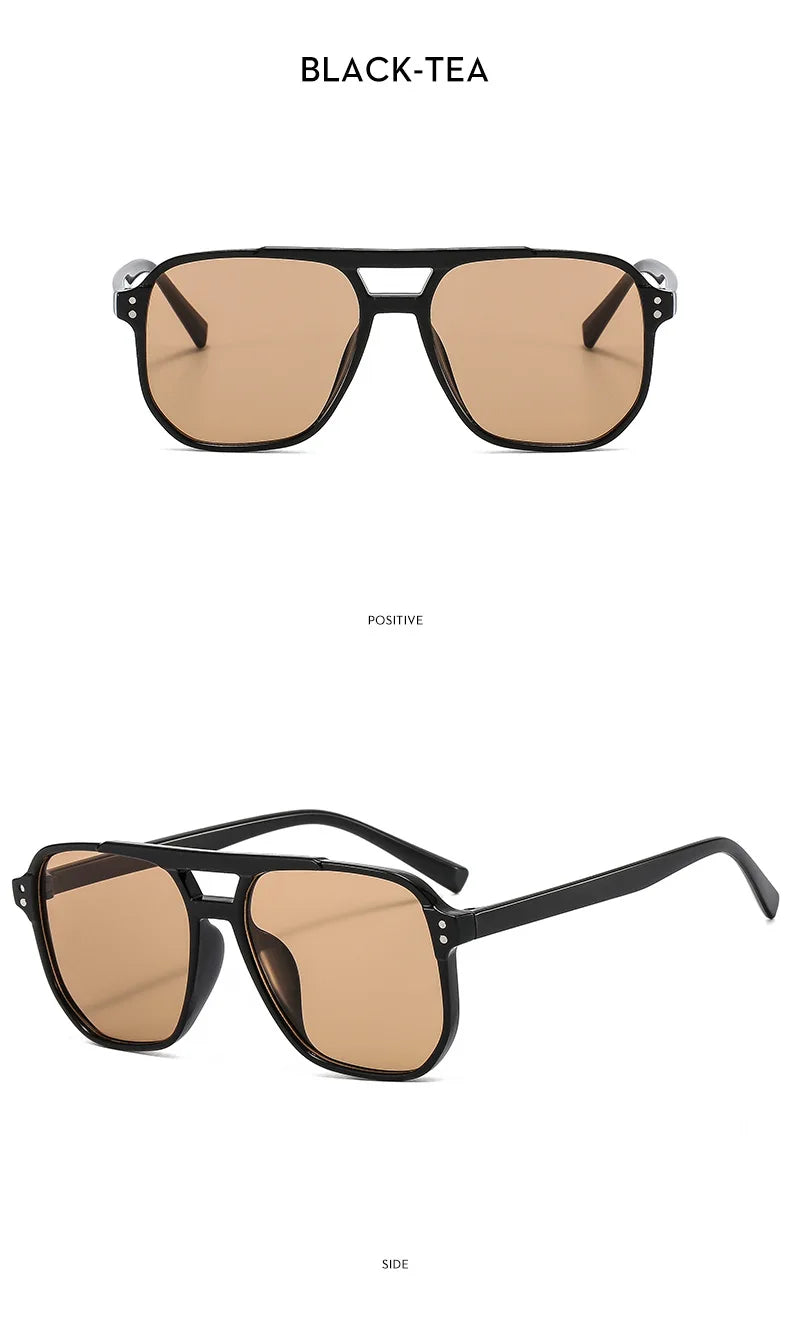 Vintage Square Sunglasses | Double Bridge UV400 | Unisex