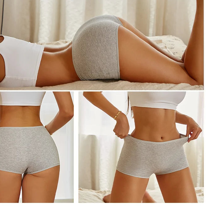 Women's Cotton Seamless Underwear — 4-Pack High-Rise Boyshort Briefs