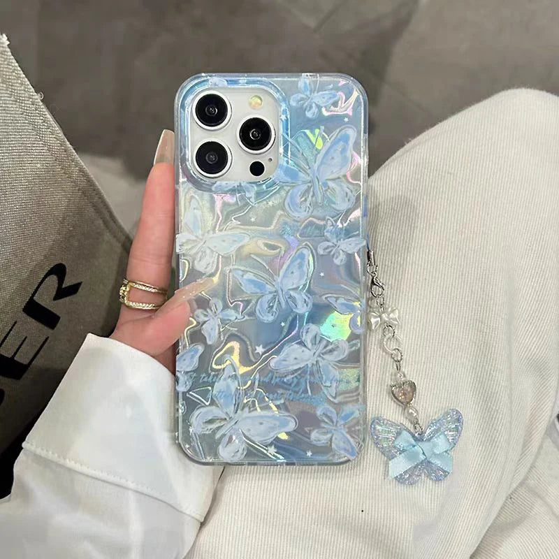 Butterfly Gradient Pearl Bracelet Phone Case — Redmi Note 13/14 & Poco Series