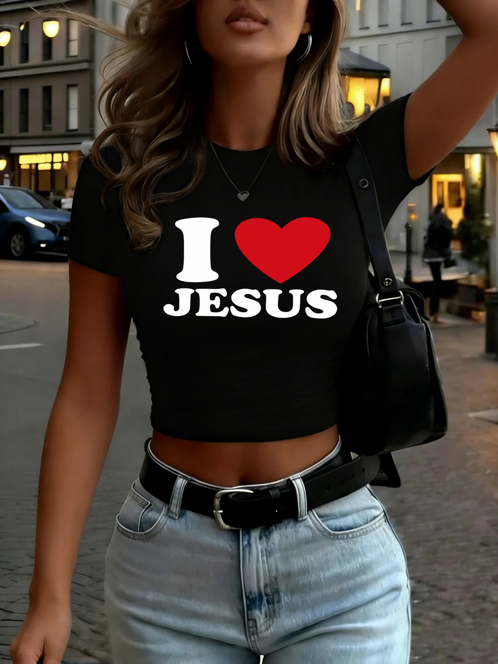 I Love Jesus Crop T-Shirt | Women's Christian Tee