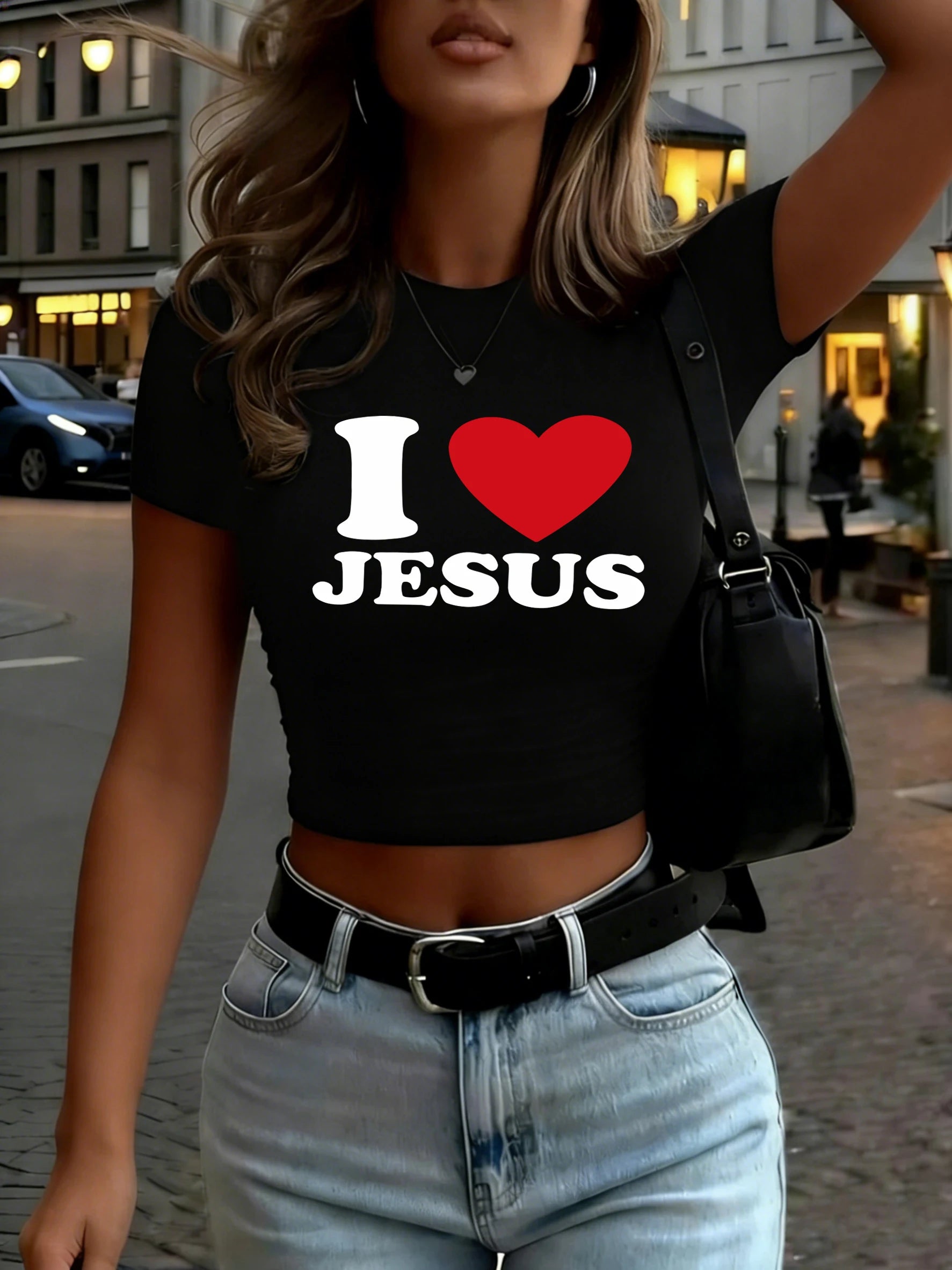 I Love Jesus Crop T-Shirt | Women's Christian Tee