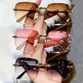 Square Rimless Sunglasses Set of 3 | Women's Fashion Shades