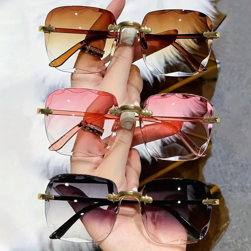 Square Rimless Sunglasses Set of 3 | Women's Fashion Shades