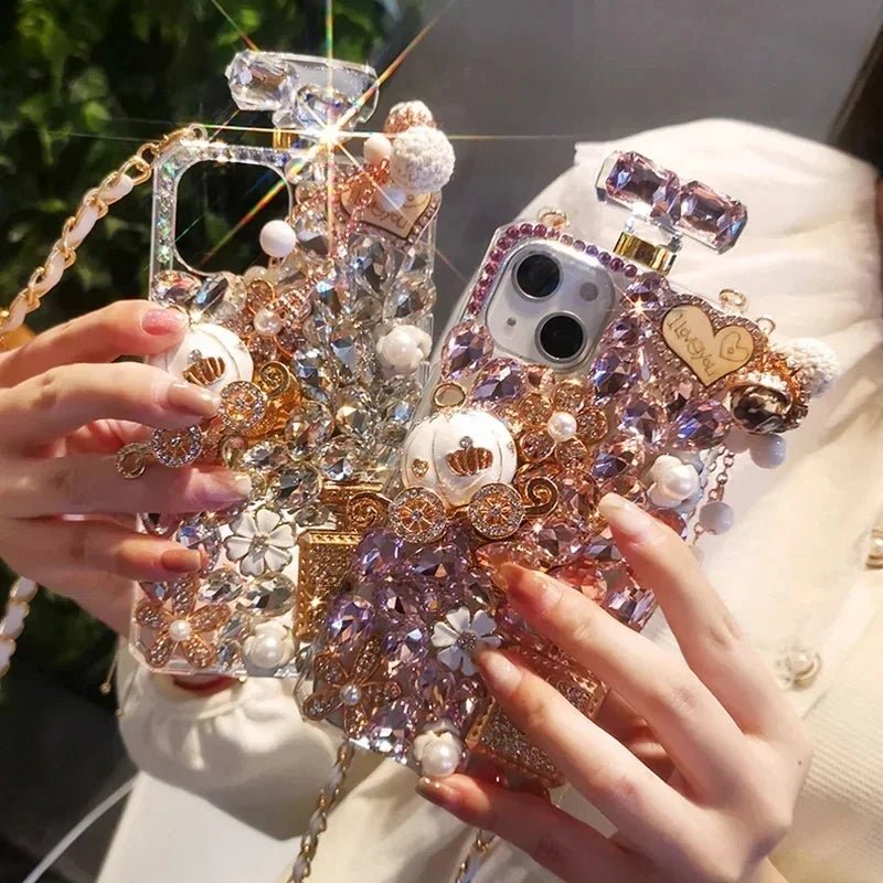 Rhinestone Perfume Bottle Phone Case